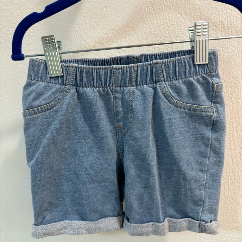 Cat and Jack cotton stretch pull on Jean style shorts.